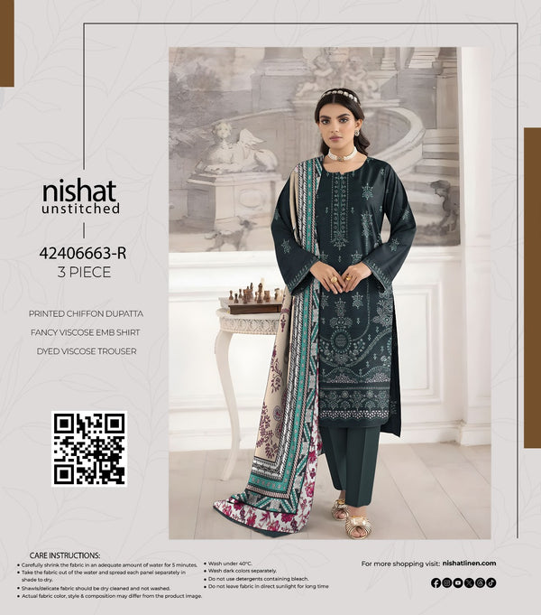 Nishat 3Pc Embroidered Viscose Collection