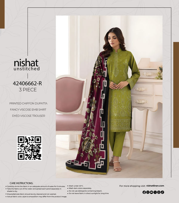 Nishat 3PC Embroidered Viscose Collection