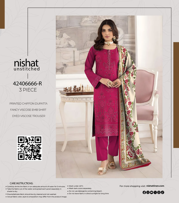 Nishat 3Pc Embroidered Viscose Collection