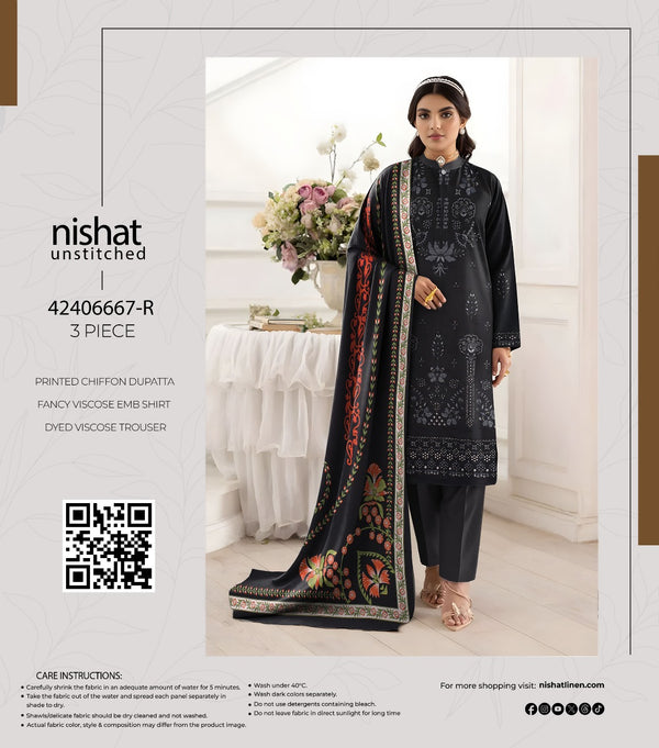 Nishat 3Pc Embroidered Viscose Collection
