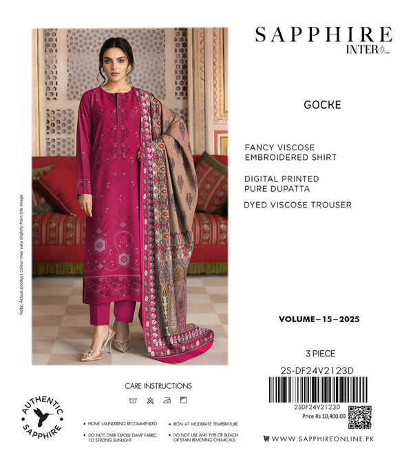 Sapphire 3Pc Embroidered Viscose Suites