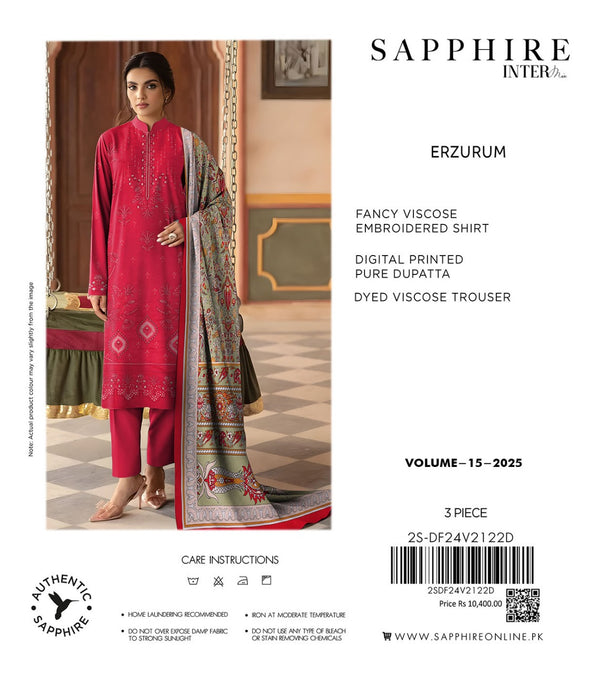 Sapphire 3Pc Embroidered Viscose Suites