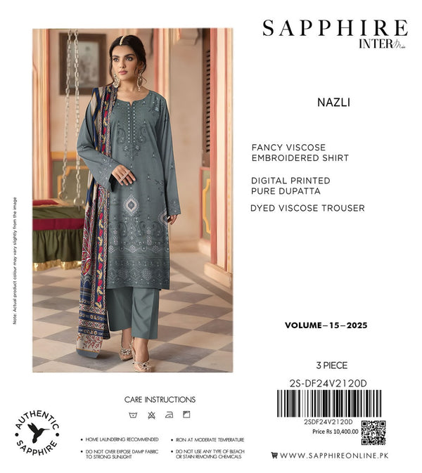 Sapphire 3Pc Embroidered Viscose Suites