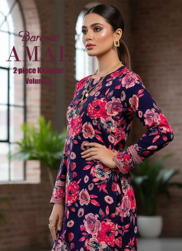 Bareeze By& Amal 2PC Printed Khaddar Suites