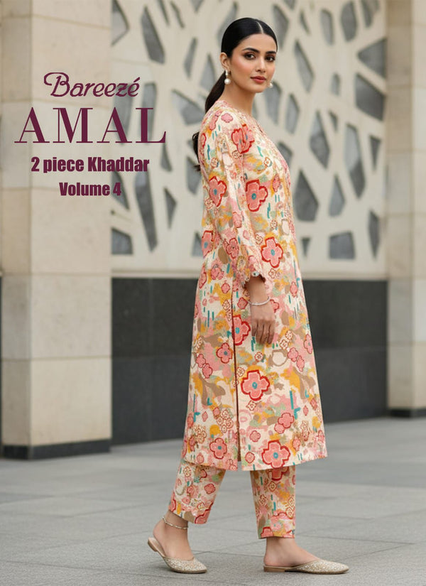 Bareeze By& Amal 2PC Printed Khaddar Suites