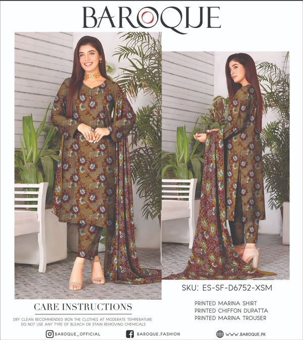 BAROQUE 3PC DIGITAL PRINTED MARINA COLLECTION