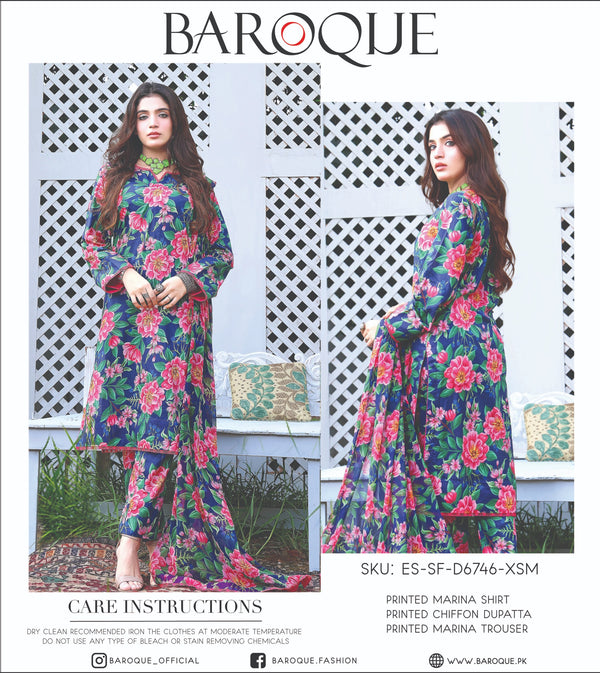 BAROQUE 3PC DIGITAL PRINTED MARINA COLLECTION