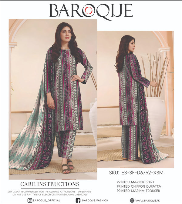 BAROQUE 3PC DIGITAL PRINTED MARINA COLLECTION