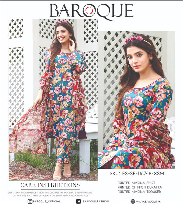 BAROQUE 3PC DIGITAL PRINTED MARINA COLLECTION