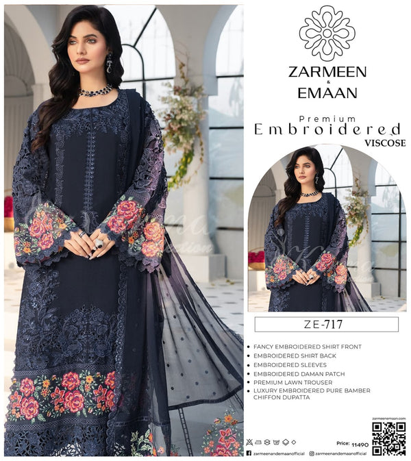 ZARMEEN EMAAN 3PC EMBROIDERED VISCOSE SUITES