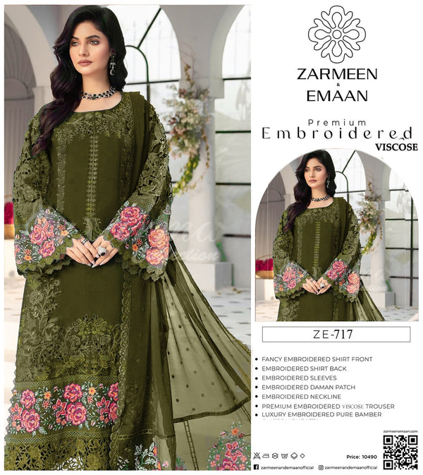 ZARMEEN EMAAN 3PC EMBROIDERED VISCOSE SUITES